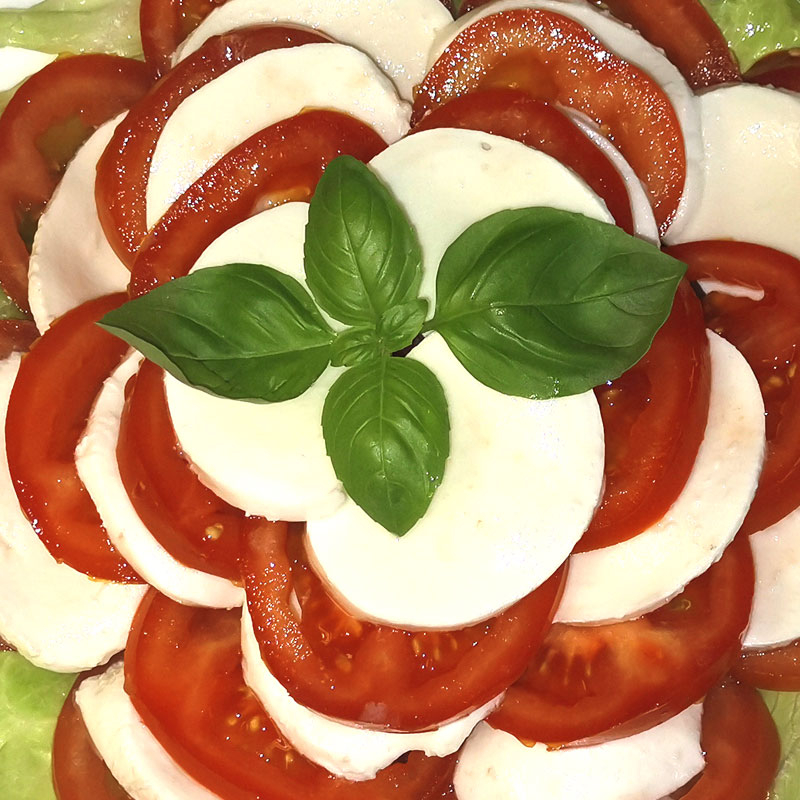 Insalata Caprese: Tomaten und Mozzarella